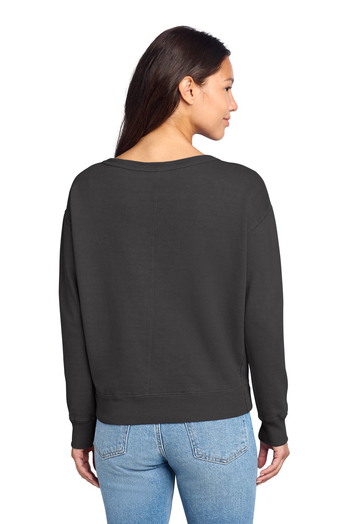 Port & Co Women's Beach Wash Garment-Dyed V-Neck Sweatshirt LPC098V