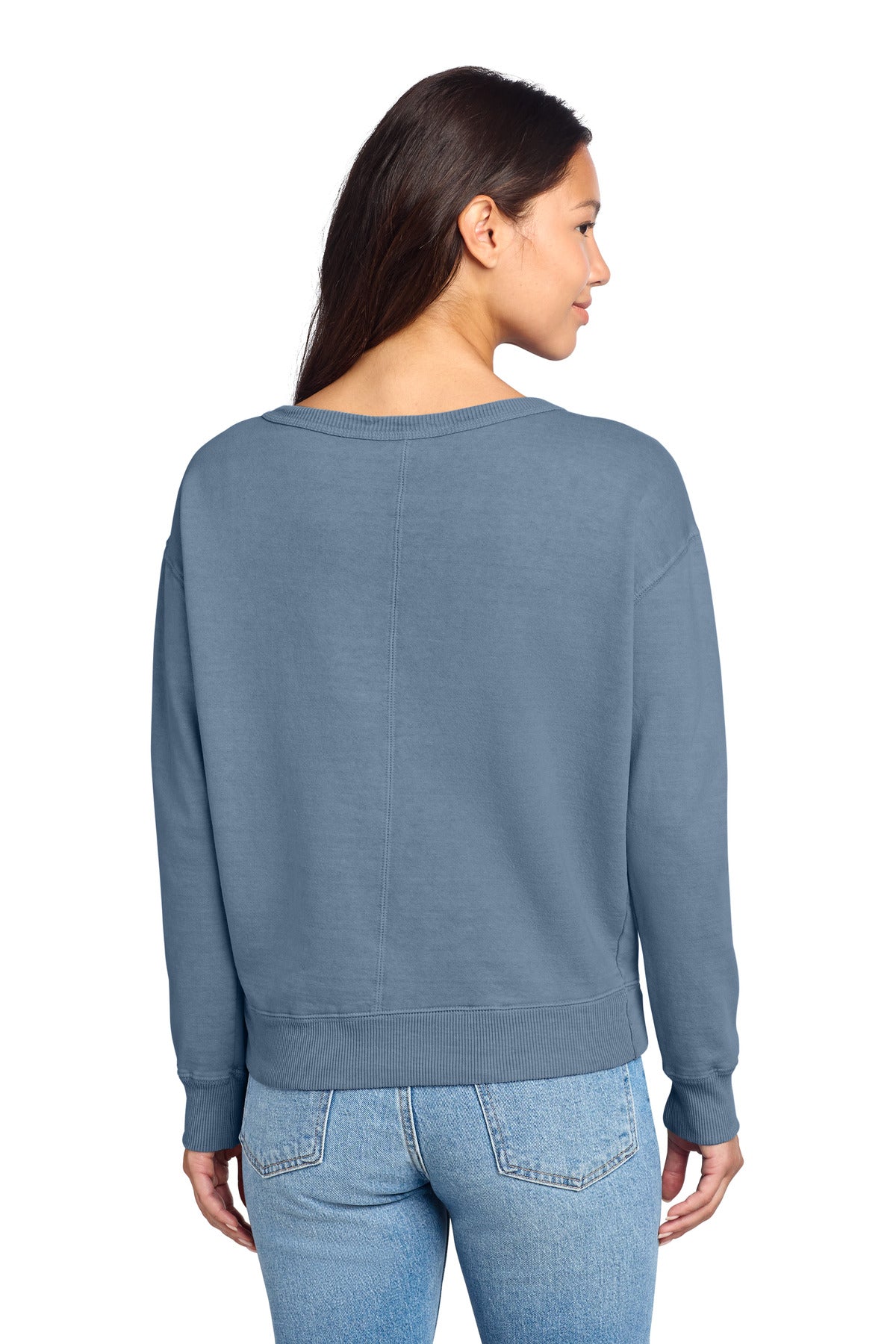 Port & Co Women's Beach Wash Garment-Dyed V-Neck Sweatshirt LPC098V