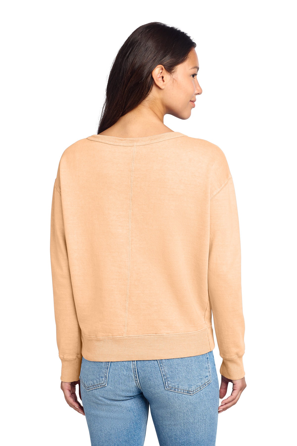 Port & Co Women's Beach Wash Garment-Dyed V-Neck Sweatshirt LPC098V