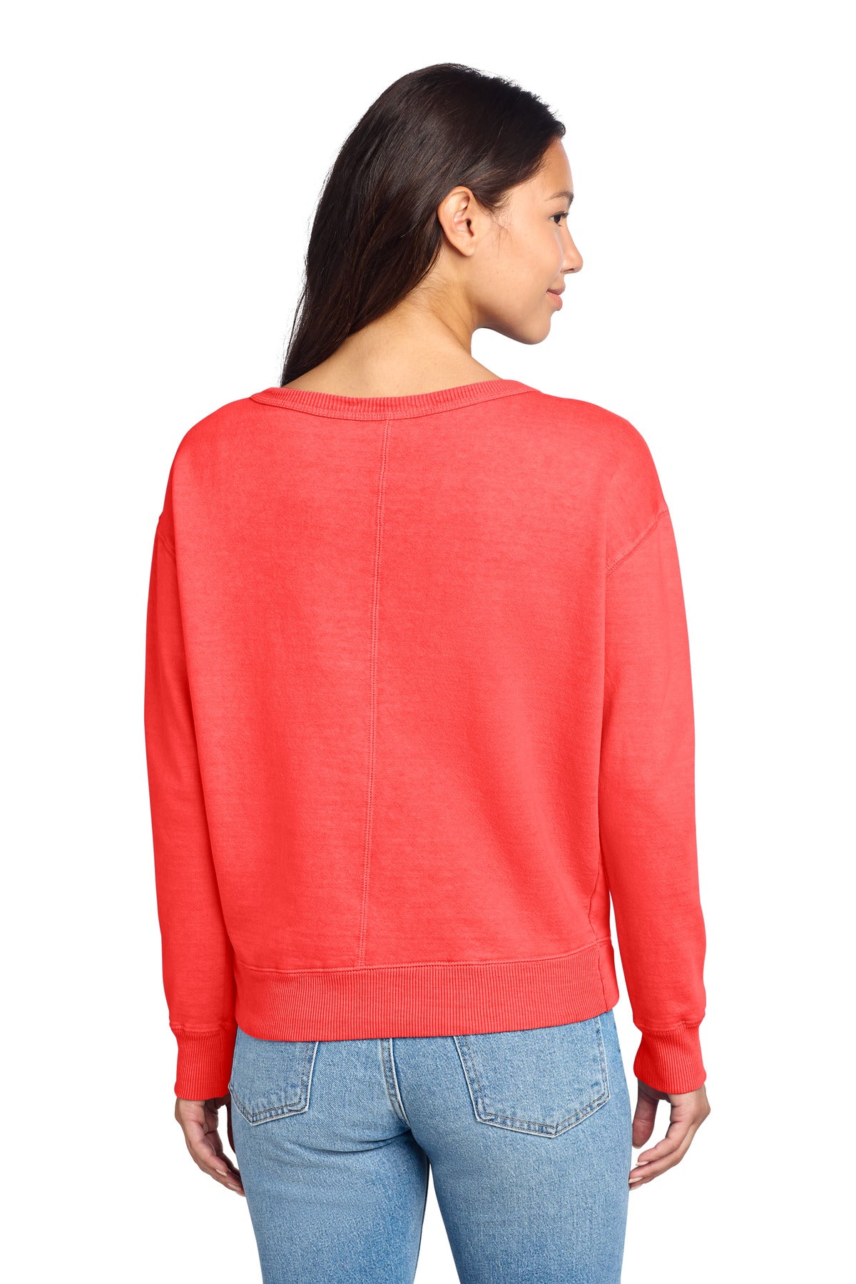 Port & Co Women's Beach Wash Garment-Dyed V-Neck Sweatshirt LPC098V