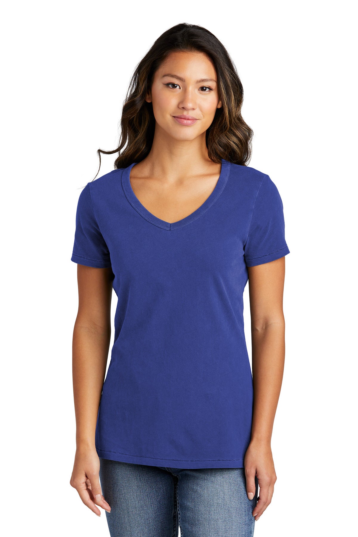 Port & Co Women's Beach Wash Garment-Dyed V-Neck Tee LPC099V