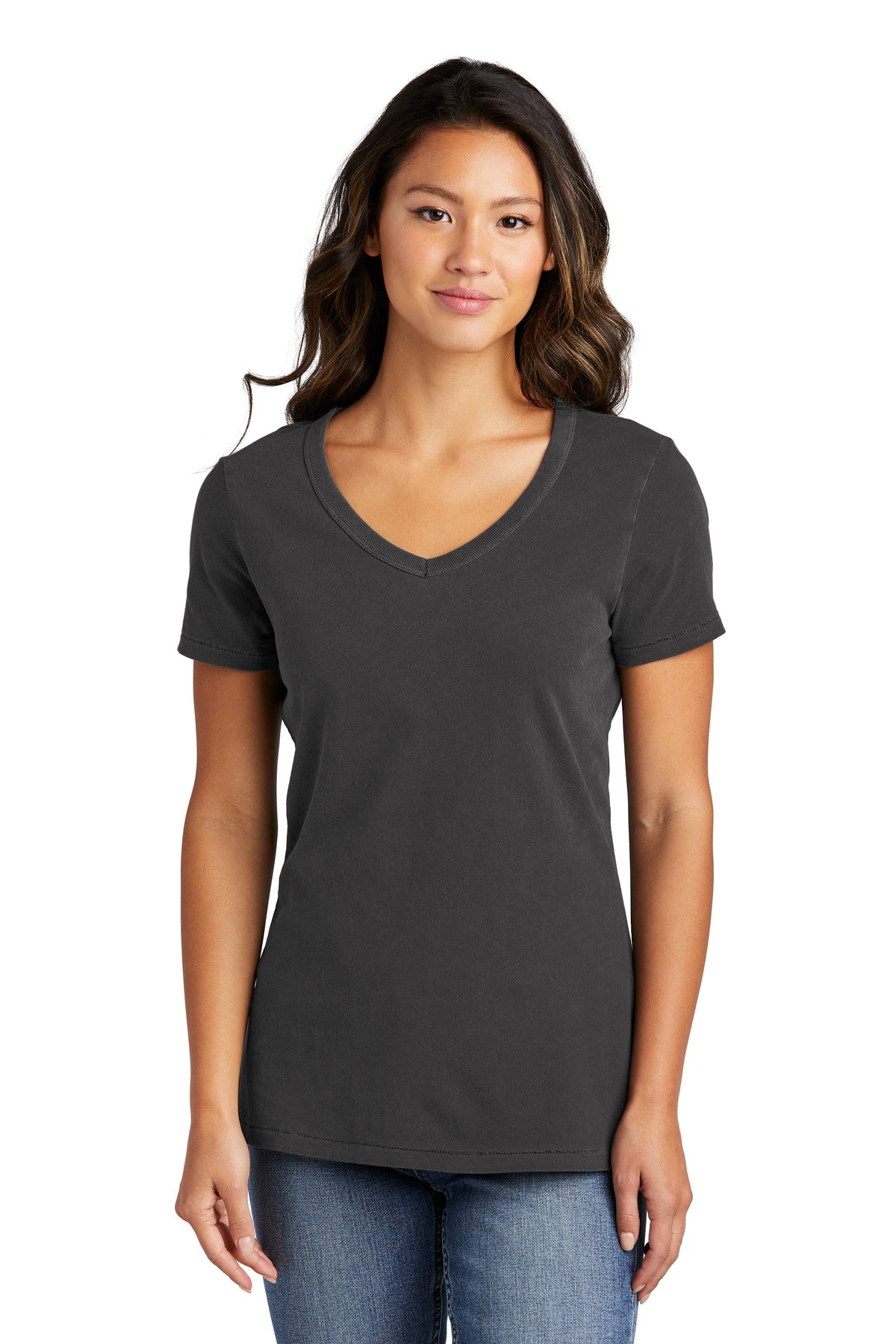 Port & Co Women's Beach Wash Garment-Dyed V-Neck Tee LPC099V