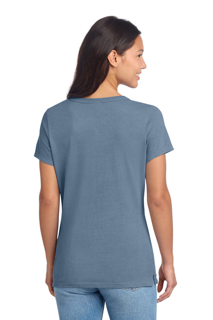Port & Co Women's Beach Wash Garment-Dyed V-Neck Tee LPC099V
