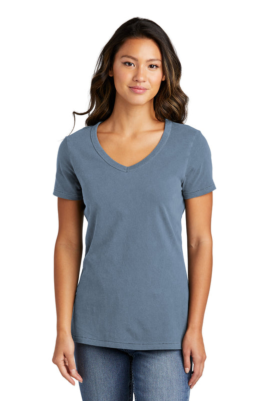 Port & Co Women's Beach Wash Garment-Dyed V-Neck Tee LPC099V