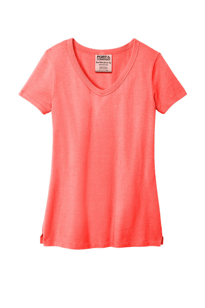 Port & Co Women's Beach Wash Garment-Dyed V-Neck Tee LPC099V