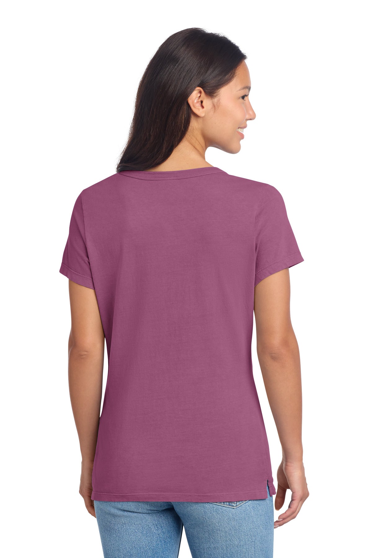 Port & Co Women's Beach Wash Garment-Dyed V-Neck Tee LPC099V