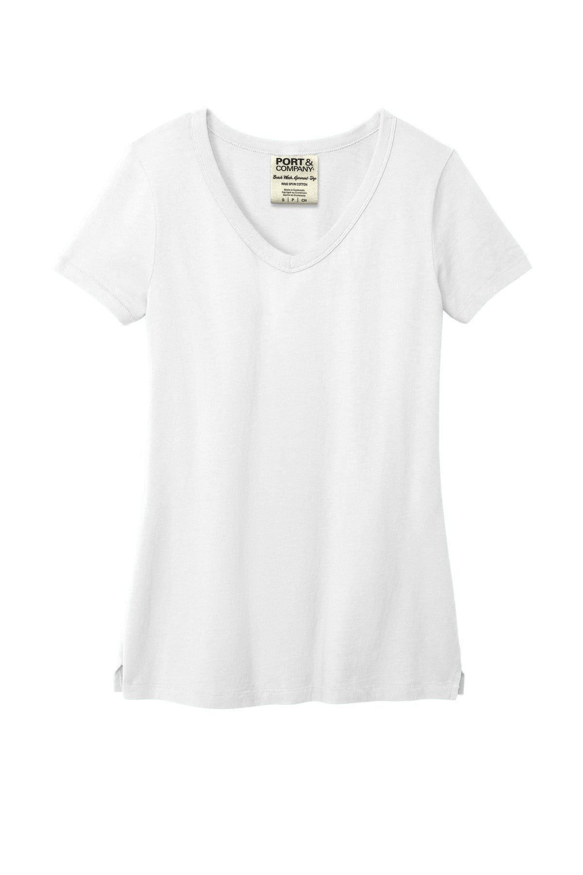 Port & Co Women's Beach Wash Garment-Dyed V-Neck Tee LPC099V